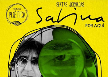 Cartel de tertulia poética de Joaquín Sabina y Benjamín Prado